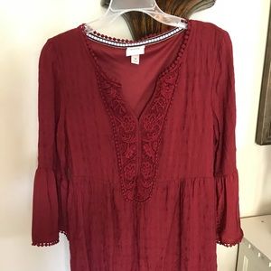 Knox Rose - Maroon Boho Dress